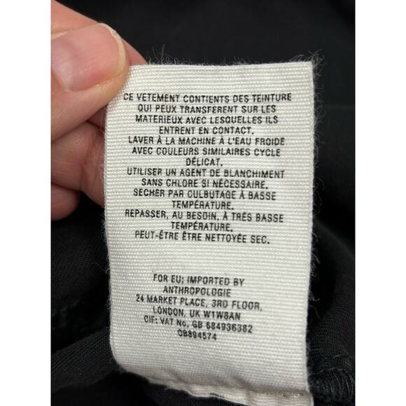 Pilcro Anthroplogie Washed Black V Neck SS Cargo Shirt Dress Size M - Picture 12 of 13